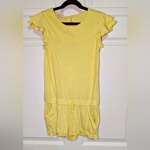Zara Girls Yellow Flutter Sleeve Romper -Sz 9